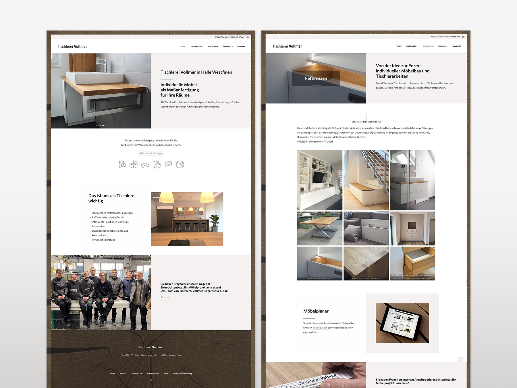 Webdesign und Website für Tischlerei