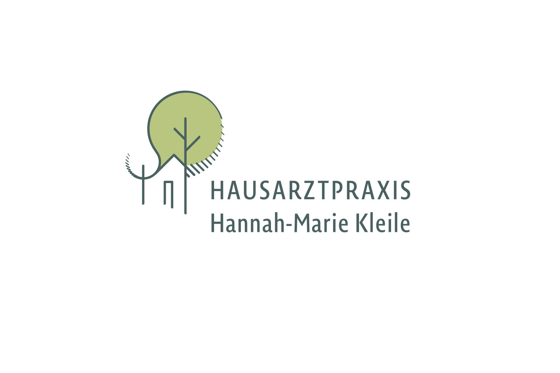 Logo für Hausarztpraxis mit Bildzeichen und Schriftzug