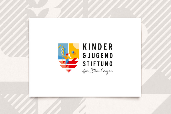 Logo Design Stiftung, Kinderwappen, Bildzeichen mit Schriftzug