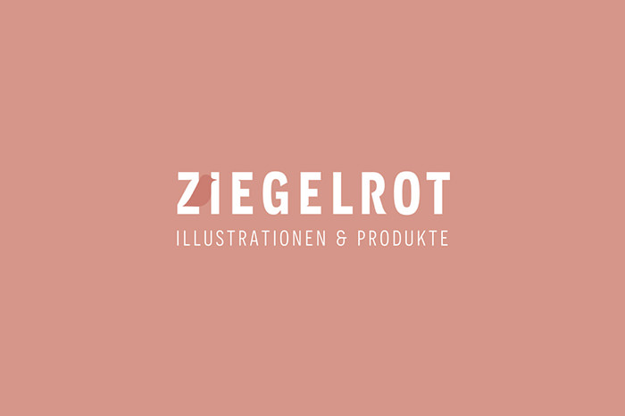 Logo Design, Markenentwicklung Ziegelrot Illustrationen