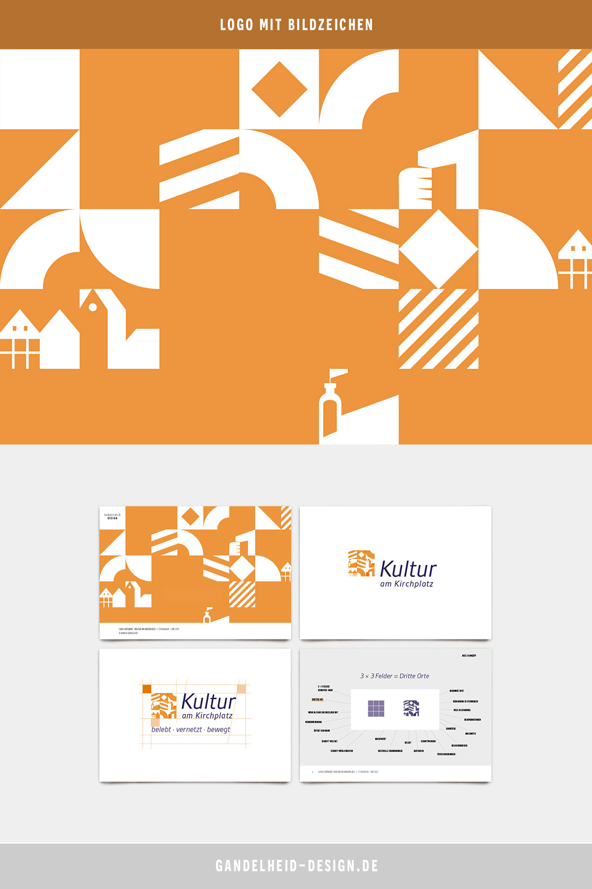 Logo-Design mit Konzept und grafischen Muster-Elementen