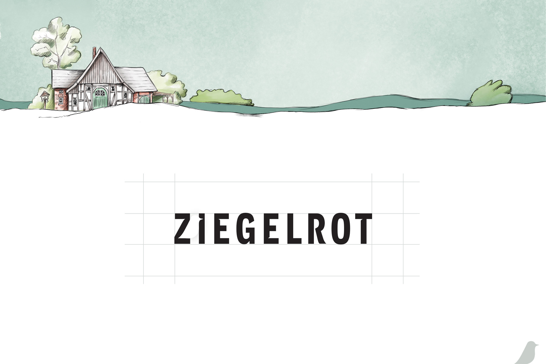 Marken-Entwicklung Ziegelrot, Illustration für Website-Header