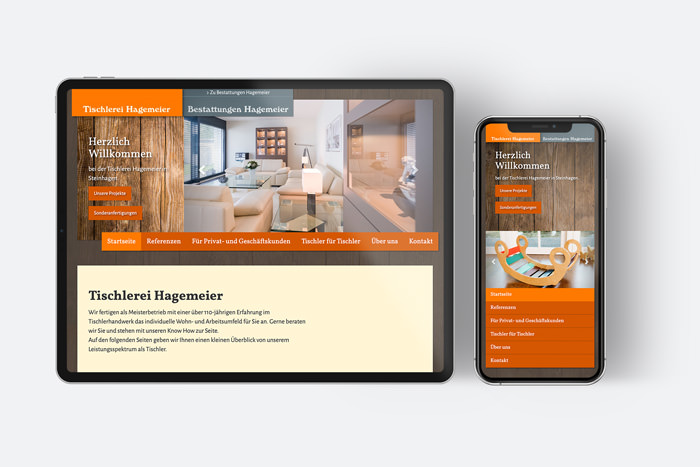 Neue Website, Webdesign für Tischlerei in Steinhagen