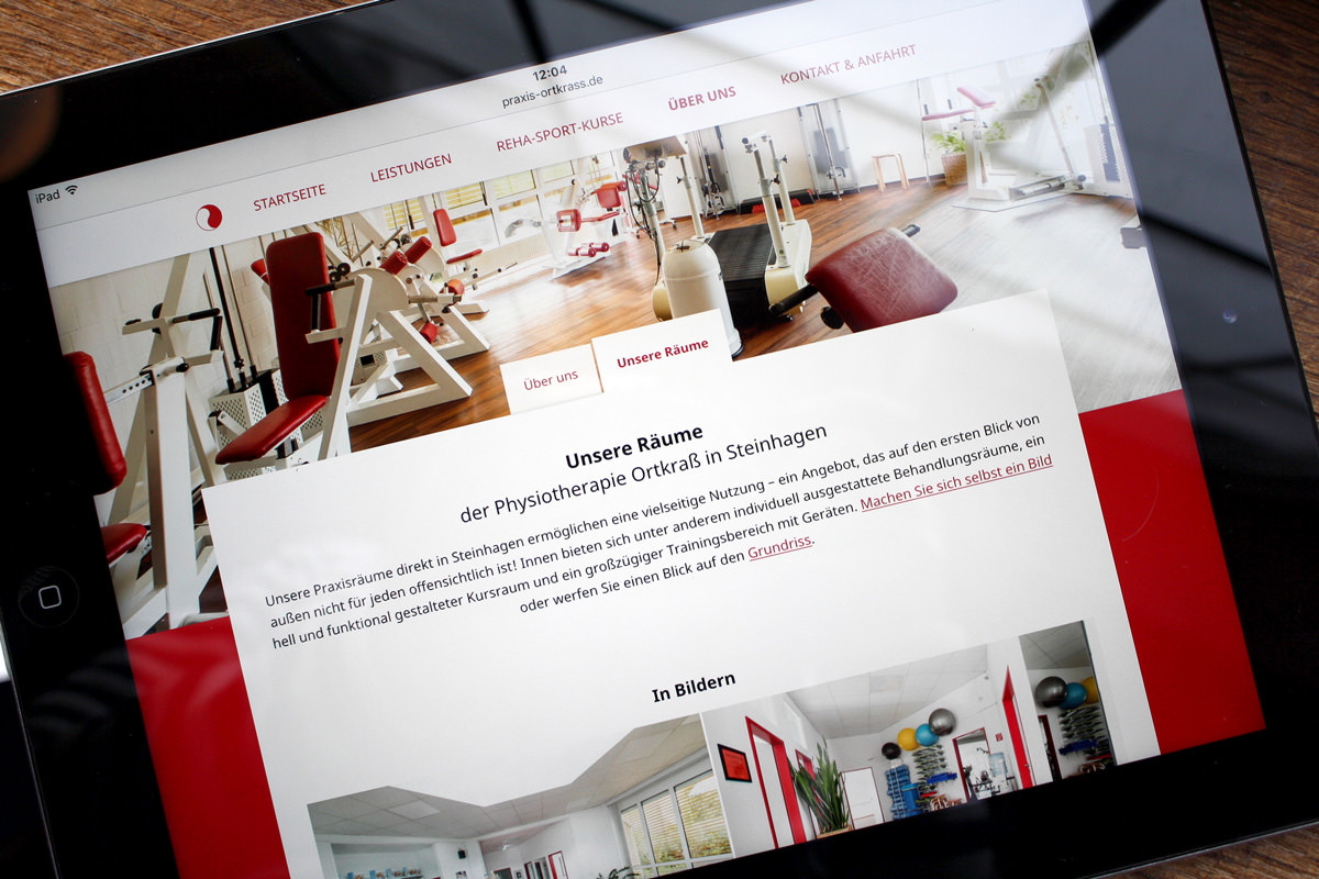 Webdesign und Website für neue Praxis in Steinhagen, Responsive Webdesign