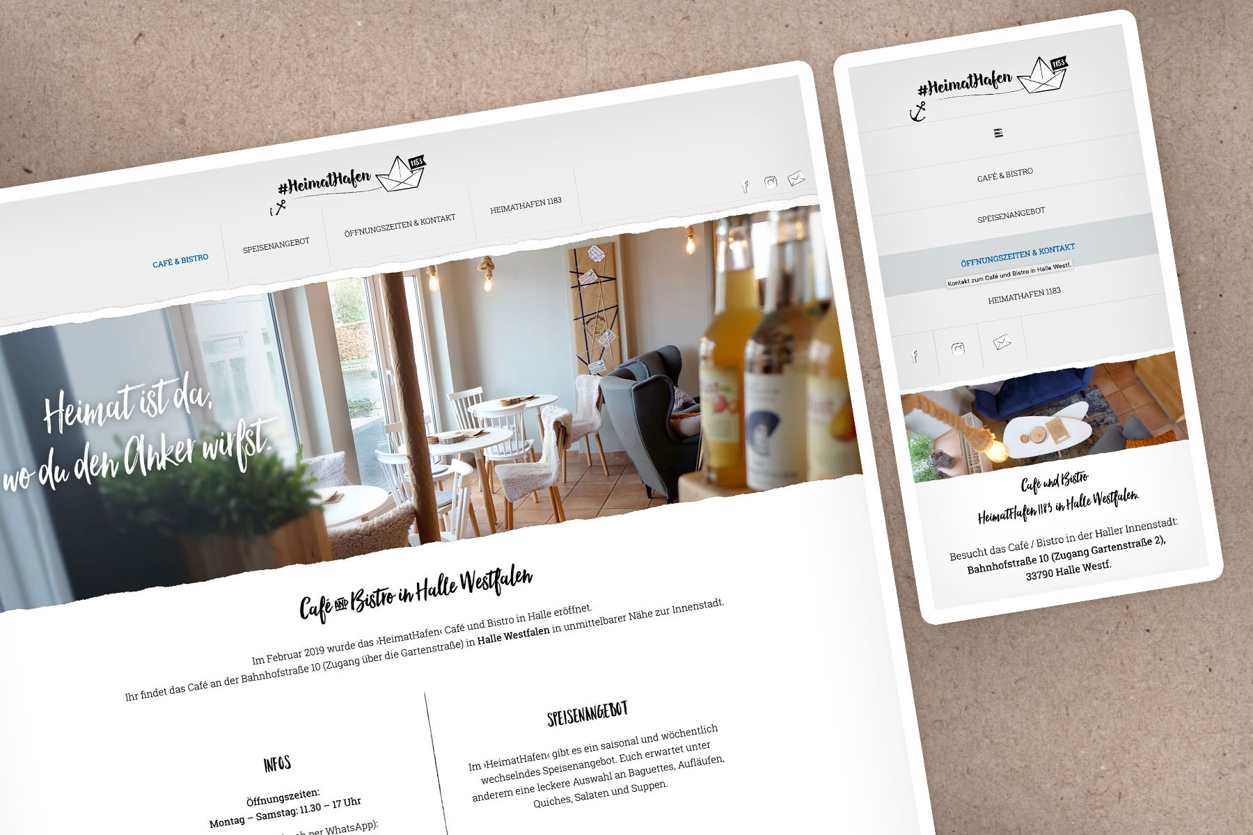 Website für Cafe und Bistro in Halle Westfalen