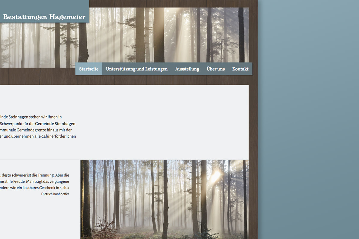 Webdesign und Website für Tischlerei und Bestattungsunternehmen in Steinhagen