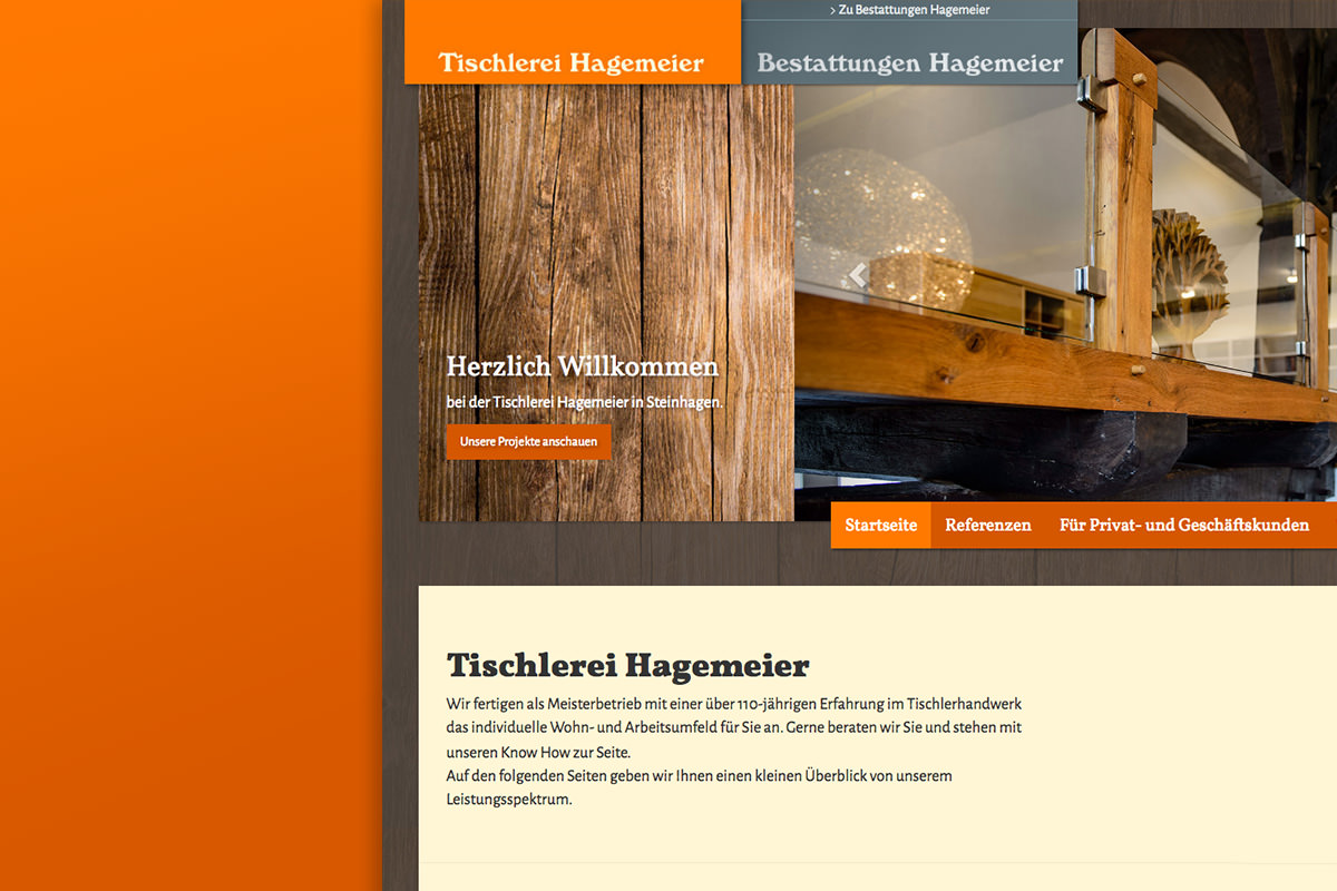 Webdesign und Website für Tischlerei-Betrieb in Steinhagen