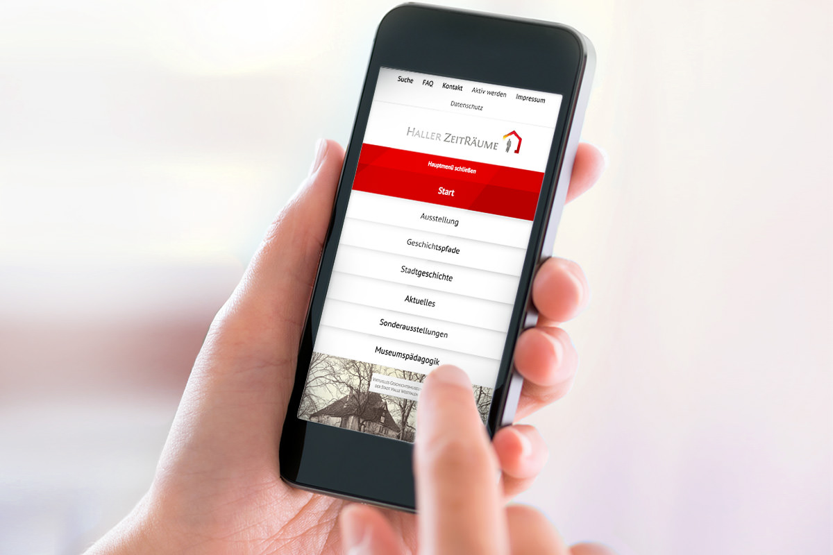 Website-Relaunch für virtuelles Museum, mobile Darstellung