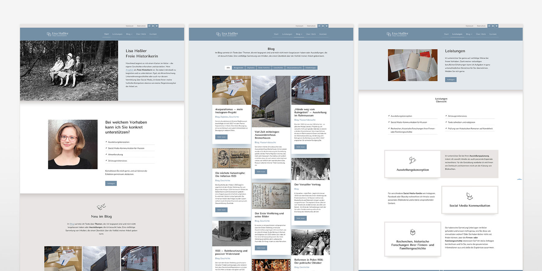 Website Relaunch / Refresh für freiberufliche Historikerin